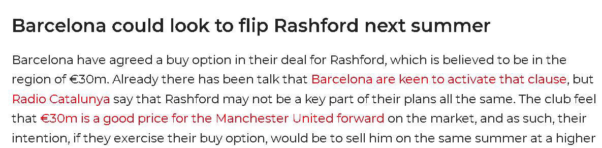 包含曼联计划出售拉什福德等5名球员盼收回1.42亿镑转会费的词条