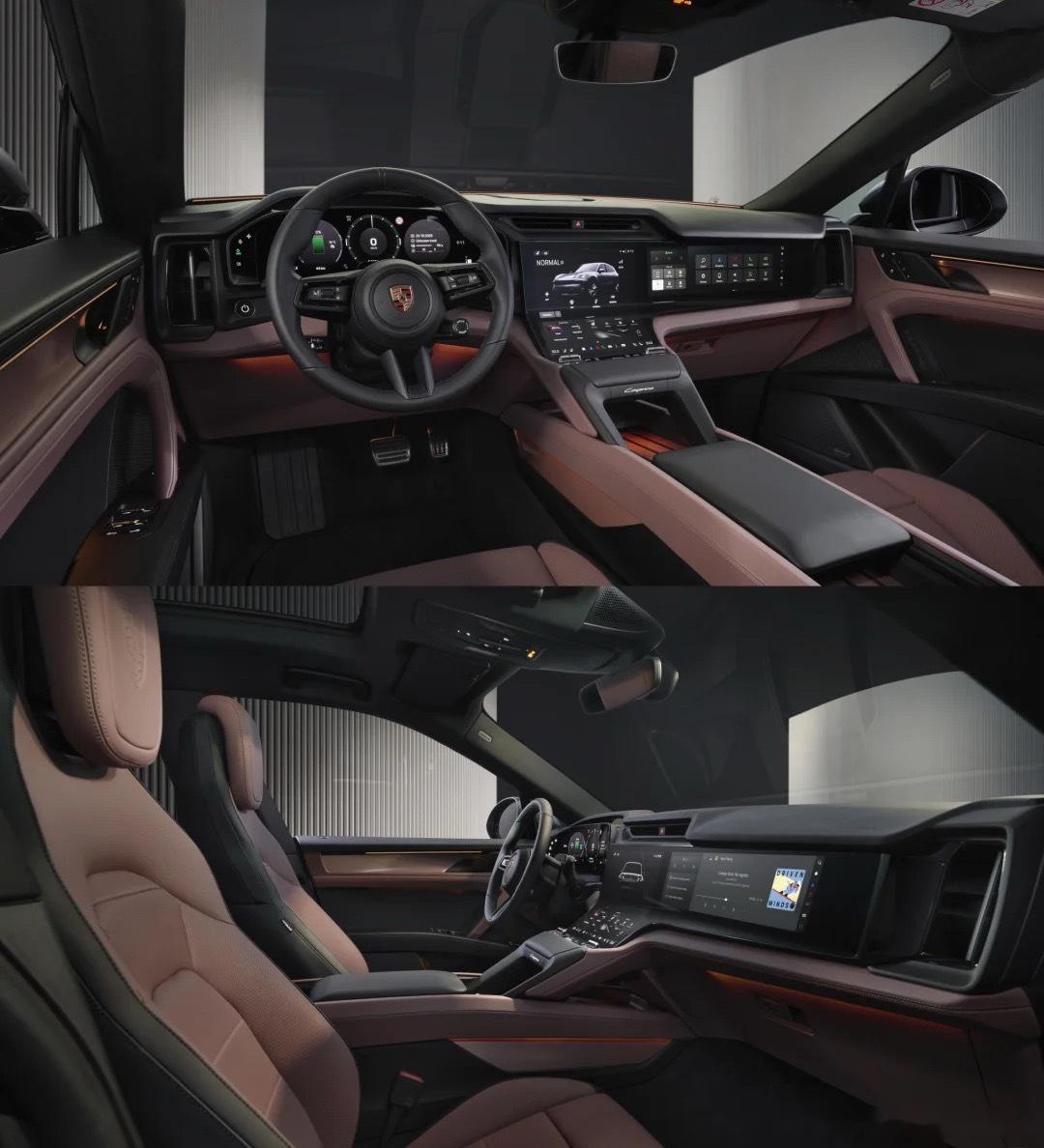 包含保时捷纯电卡宴内饰细节公布：座舱内多屏设计的词条