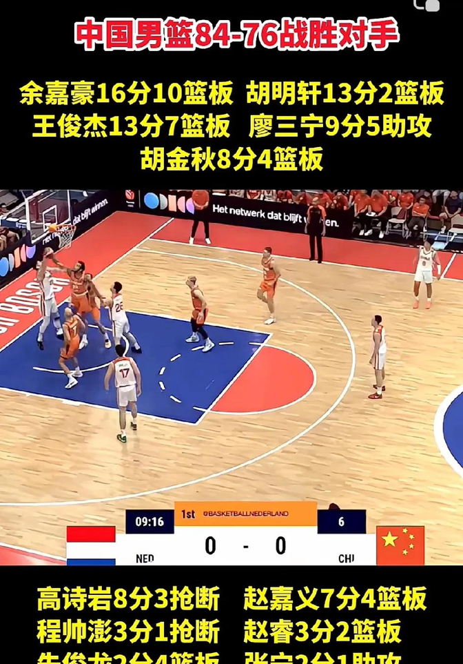 包含男篮热身赛-余嘉豪两双胡明轩13分中国胜荷兰的词条