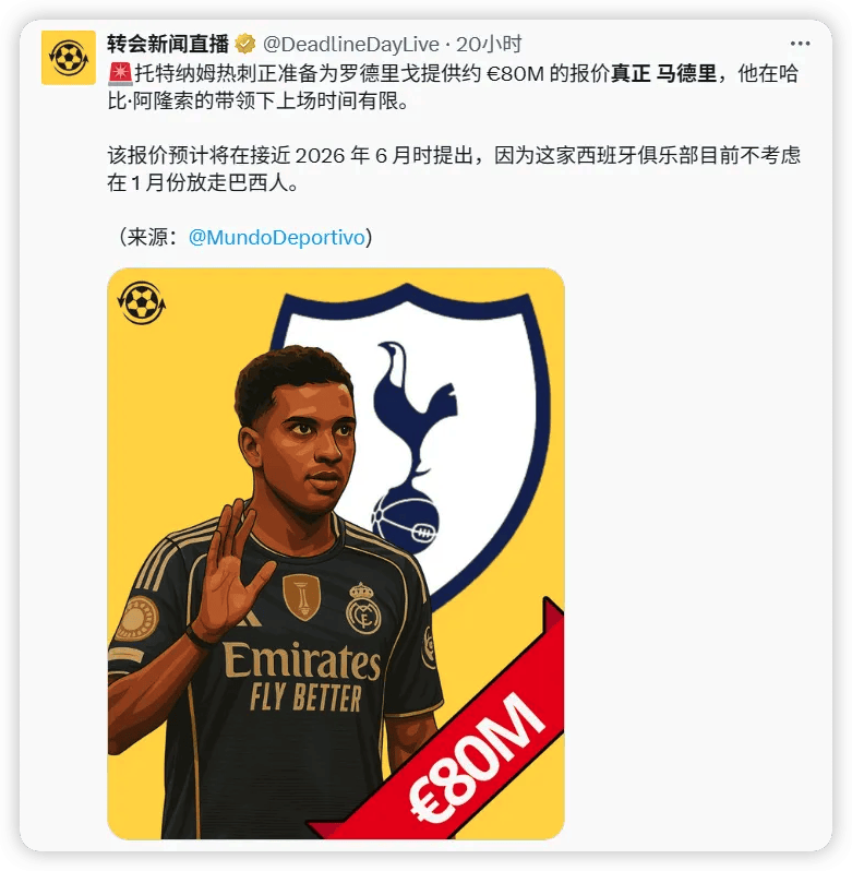 包含看不上！曝罗德里戈不愿加盟热刺想去更大的球队效力的词条