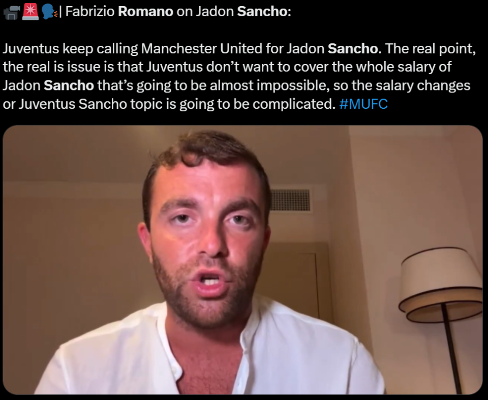 关于曝桑乔转会尤文受阻原因，曼联至今未收到报价！多特考的信息